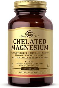 Magnesium chelate, bisglycinat, 400 mg, 100 kapsler fra Solgar