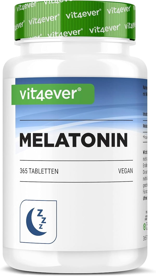 Melatonin - 1 mg - vegansk, 365 tabletter fra Vit4ever