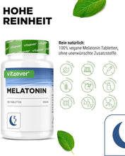 Indlæs billede til gallerivisning Melatonin 1 mg - vegansk - 365 tabletter fra Vit4ever

