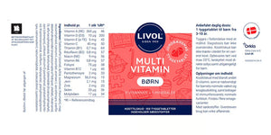 Multivitamin til børn, med jordbærsmag, 150 tabletter fra Livol