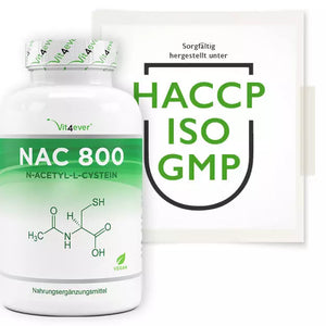 NAC - N-Acetyl L-Cystein, 800 mg 180 veganske kapsler fra Vit4ever
