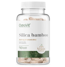 Indlæs billede til gallerivisning silica bamboo. silica bambus. kosttilskud silica, silicitum fra Ostrovit. 262,5 mg naturligt silica. 100% vegansk.
