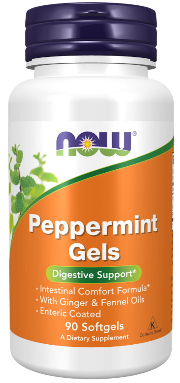 Pebermynte Softgels (Peppermint Gels) - 362 mg - 90 VEG-kapsler fra Now Foods