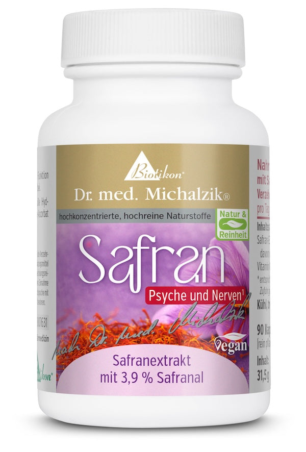 Safran ekstrakt, 30 mg med 3,9% safranal - 90 kapsler fra Biotikon