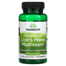 Indlæs billede til gallerivisning Lion&#39;s Mane svampepulver 500 mg, 60 kapsler fra Swanson
