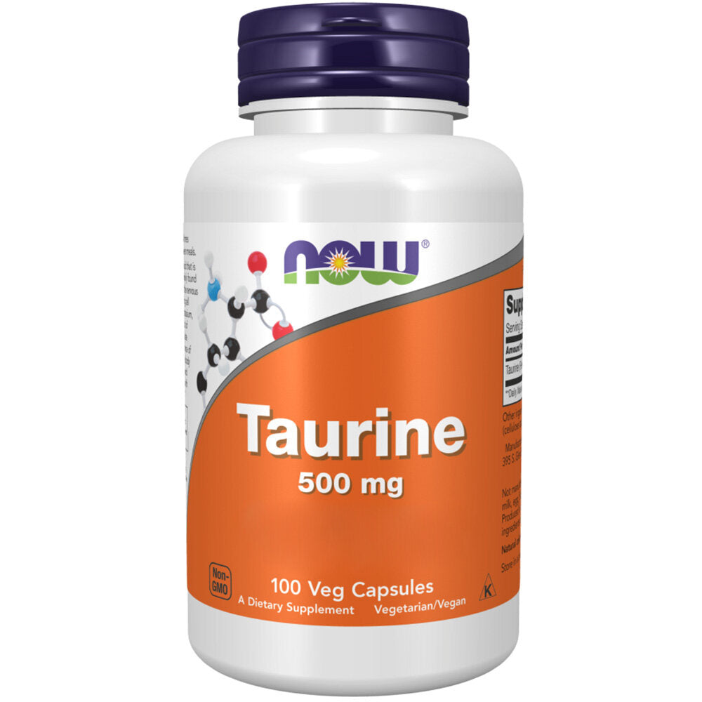 Taurin, 500 mg, 100 Veg kapsler fra Now Foods