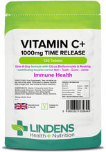 Indlæs billede til gallerivisning C vitamin Depot 1000 mg  - 120 tabletter fra Lindens
