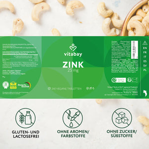 Zink DEPOT - 25 mg - 250 veganske tabletter fra Vitabay