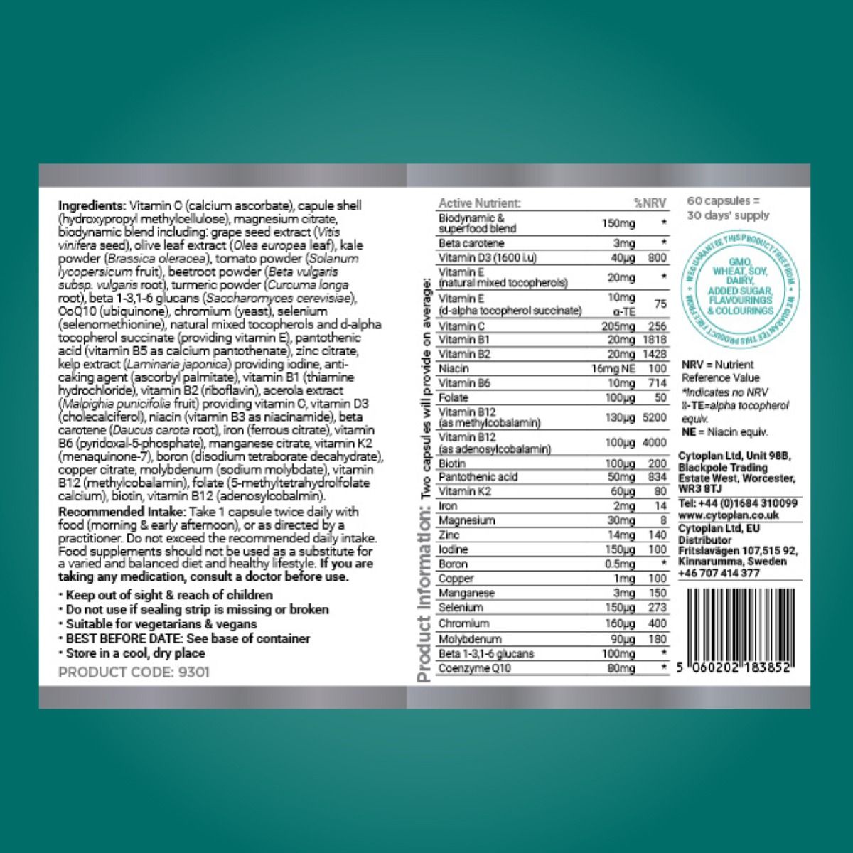 50+ Multi - Vitaminer &amp; mineraler - 60 vcaps fra Cytoplan