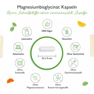Magnesium Bisglycinat,  155 mg elementær magnesium per kapsel  - 240 veg kaspler fra Vit4Ever