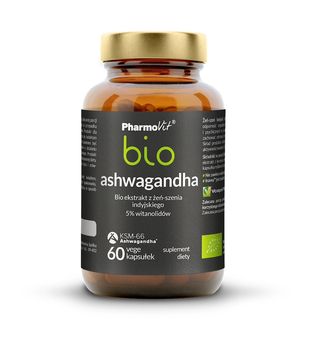 Ashwagandha KSM-66-ekstrakt - 200 mg, øko, 60 kapsler fra PharmoVit