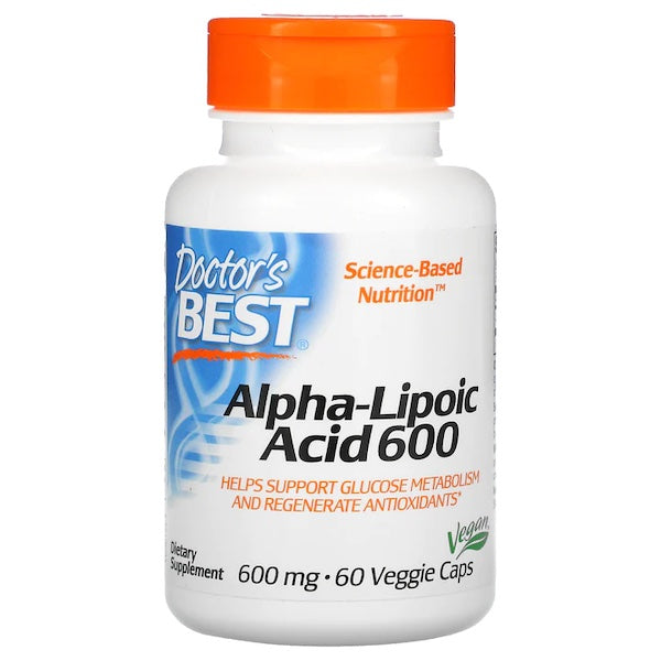 Alpha Lipoic Acid (ALA), Depot, 600 mg, 60 veganske kapsler fra Doctor's Best
