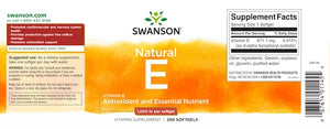 E Vitamin Naturligt, 1000 UI - 250 softgels fra Swanson