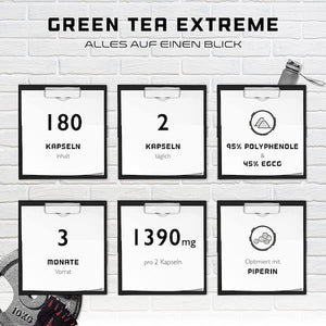 Grøn te ekstrakt med Bioperin, 685 mg med 333 mg EGCG - 180 kapsler