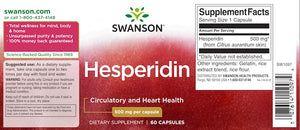 Hesperidin 500 mg - 60 kapsler fra Swanson