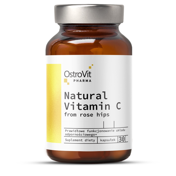 C vitamin, naturligt fra hybenekstrakt, 30 veganske kapsler