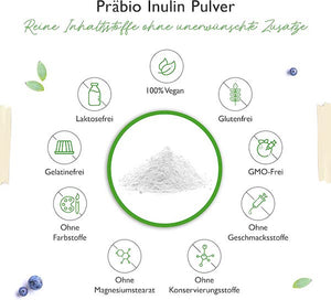 Inulin præbiotika pulver af cikorierødder - 1100 g pulver