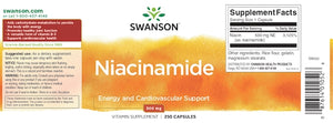 B3 Vitamin, Niacinamide 500 mg - 250 kapsler fra Swanson