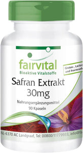 Safran ekstrakt 30 mg, med B6 og B12, 90 kapsler