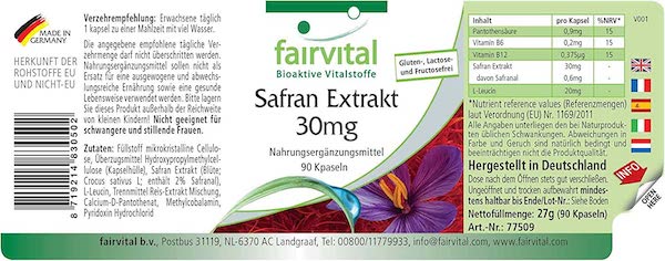 Safranekstrakt med B6- og B12-vitamin