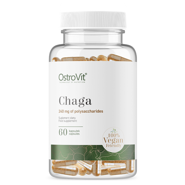 Chaga svampeekstrakt 600 mg, 60 veganske kapsler