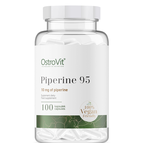 Piperine 95 (sort peber), 100 veganske kapsler