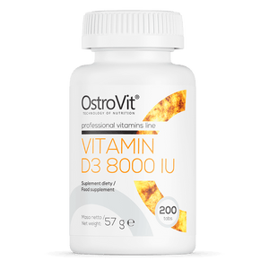 D3 Vitamin  8000 IU, 200 tabletter - let optageligt
