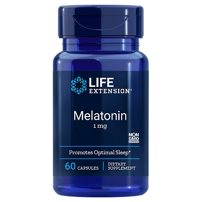 Melatonin, 1 mg (1000 mcg), 60 Kapsler