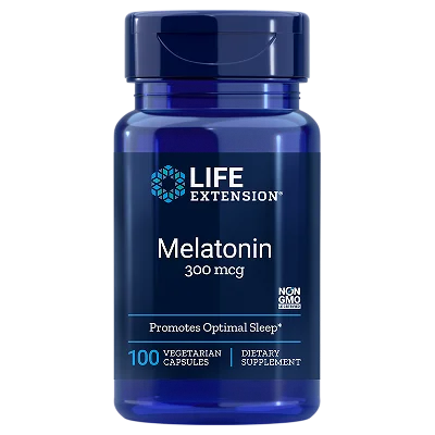 Melatonin, 300 mcg (svarer til 0,3 mg) 100 Kapsler